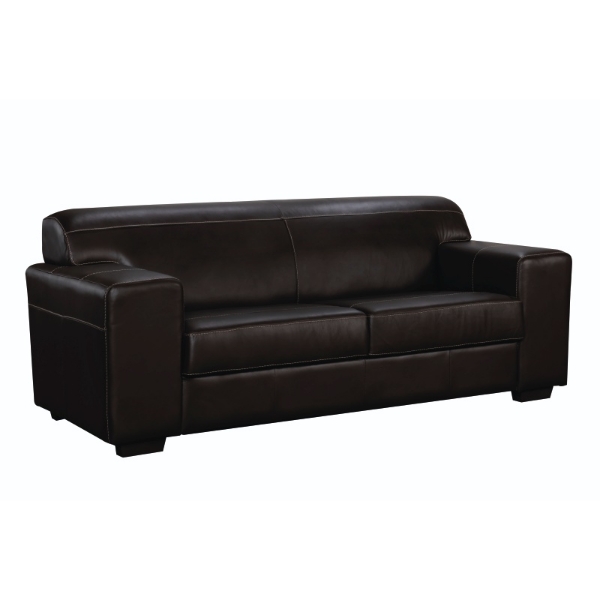 Picture of Kampala 3 Seater Couch in Genuine Leather - Mocca