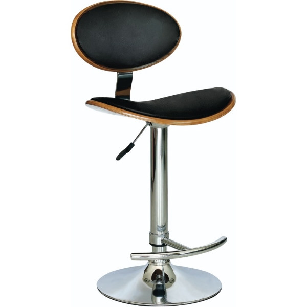 Picture of Galaxy Adjustable Bar Stool - Black & Walnut