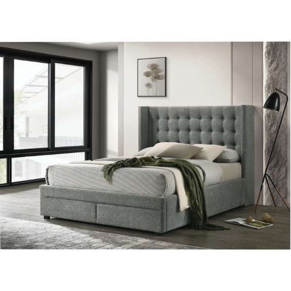 Picture of Eleanor Grey Slat Bed with Storage