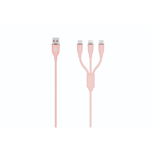 Picture of Volkano Flexi Series 3-in-1 Charging Cable Pink VK-20271-PK