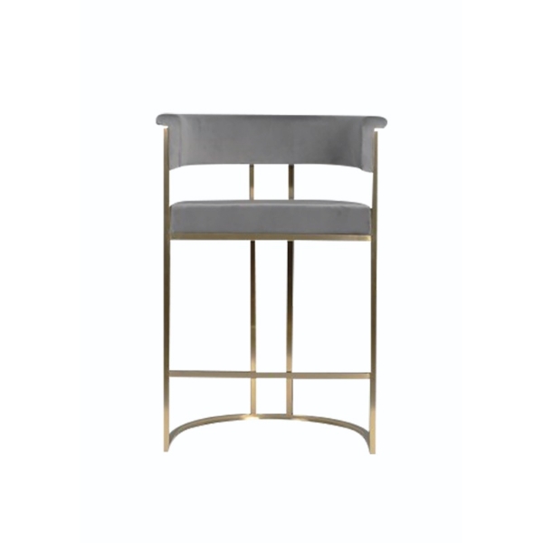 Picture of Atarah Bar Stool - Gold & Grey