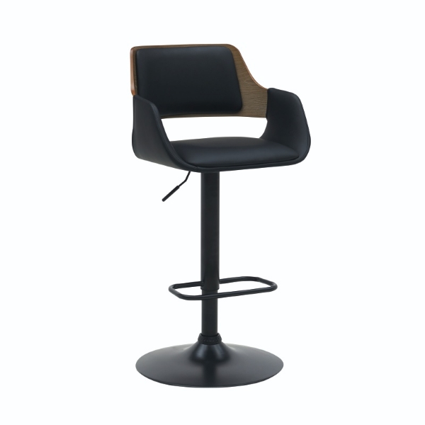 Picture of Nile Adjustable Bar Stool - Black & Walnut