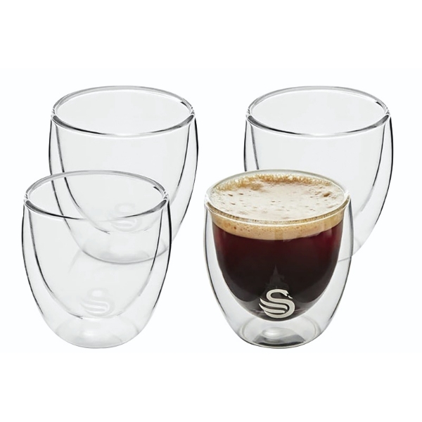 Picture of Swan Double Wall 4 Pack 100ml Espresso Glasses SDWG100