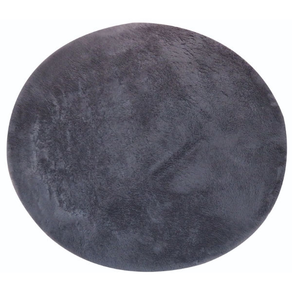 Picture of Super Soft Round Charcoal Rug 200 x 200