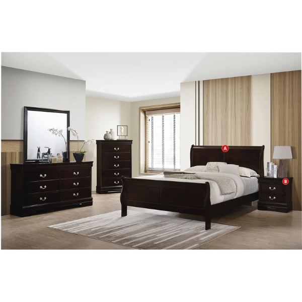 Picture of Louis Phillipe 3Pce Bedroom Suite – Cappuccino