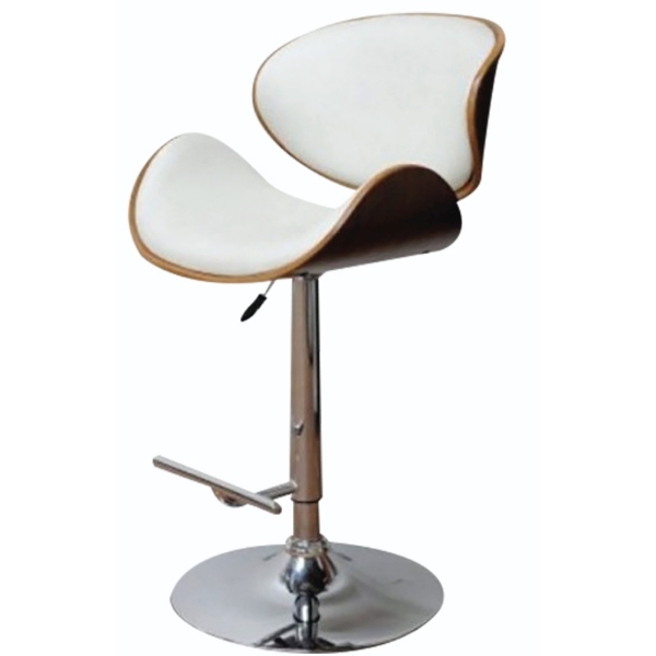 Picture of Canon Adjustable Bar Stool - Cream & Walnut